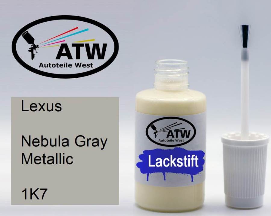 Lexus, Nebula Gray Metallic, 1K7: 20ml Lackstift, von ATW Autoteile West.